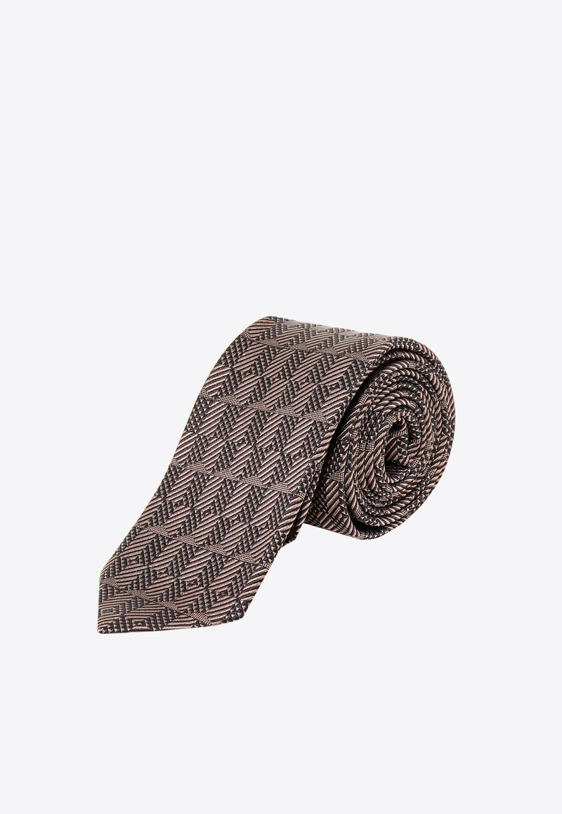 Nicky Milano Patterned Silk Tie Beige ZOLLAD_9