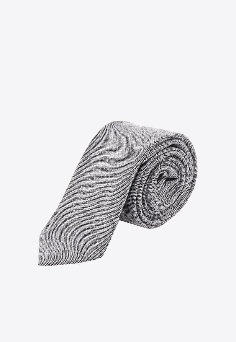 Nicky Milano Pointed-Tip Wool Tie Gray ZUCCAD_9