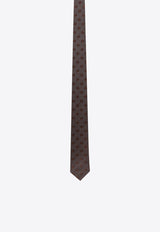 Nicky Milano Patterned Wool-Blend Tie Brown ZINCOG_8