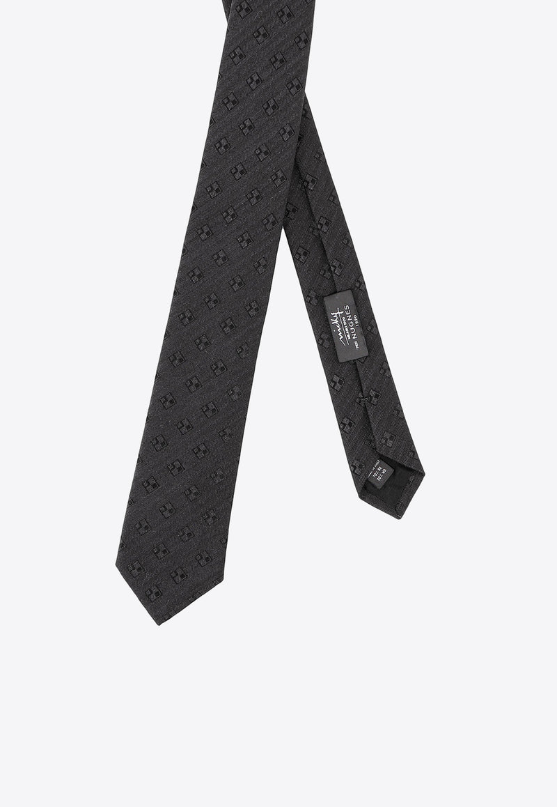 Nicky Milano Patterned Wool-Blend Tie Black ZINCOG_11