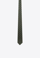 Nicky Milano Patterned Wool-Blend Tie Green ZEROF_3