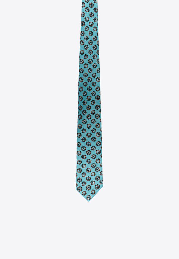 Nicky Milano Patterned Silk Tie Green ZIGULID_3