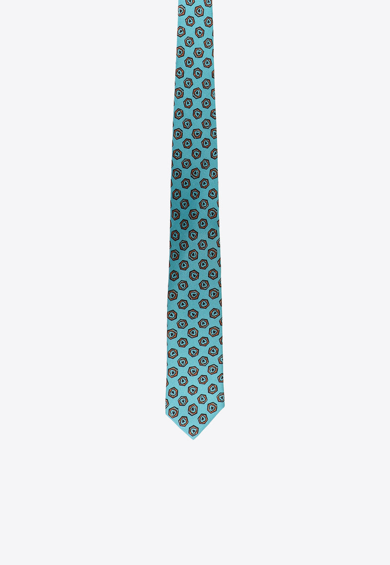 Nicky Milano Patterned Silk Tie Green ZIGULID_3