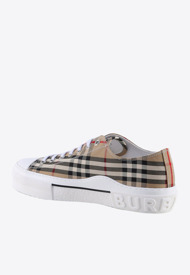 Burberry Check Pattern Low-Top Sneakers Beige 8049745_A7028