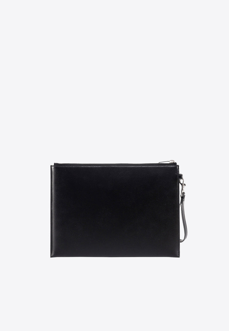 Saint Laurent Cassandra Leather Pouch Black 6838271JB0E_1000