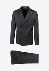 Tagliatore Double-Breasted Wool Suit Black 2FBR20A01060001_N5012