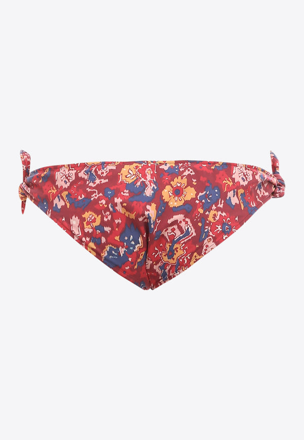 Isabel Marant Sukie Floral Print Bikini Bottom Red SL000322P007W_11BH