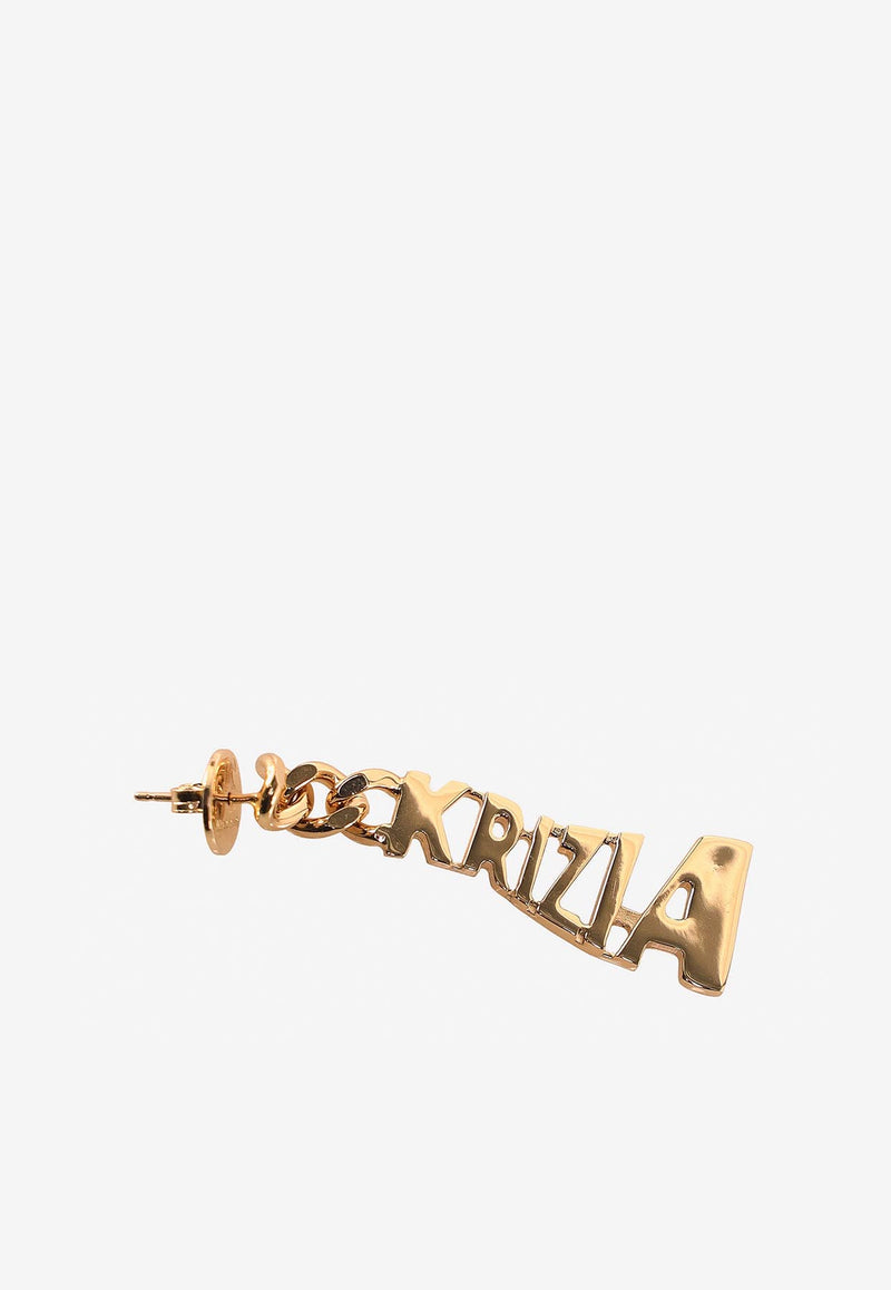 K Krizia Logo Lettering Statement Earrings Gold J2CX1852E_GOLD