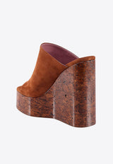 Haus Of Honey 145 Suede Platform Wedge Sandals Brown HW23412_TOBAC