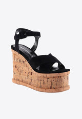 Haus Of Honey 130 Velvet Platform Wedge Sandals Black HW23903_BLACK