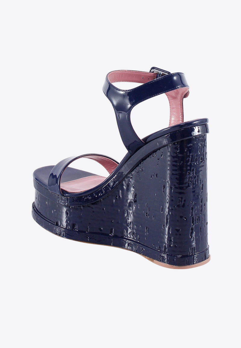 Haus Of Honey Lacquer Doll 95 Jolene Leather Platform Sandals Blue HW21809_DARKBLUE