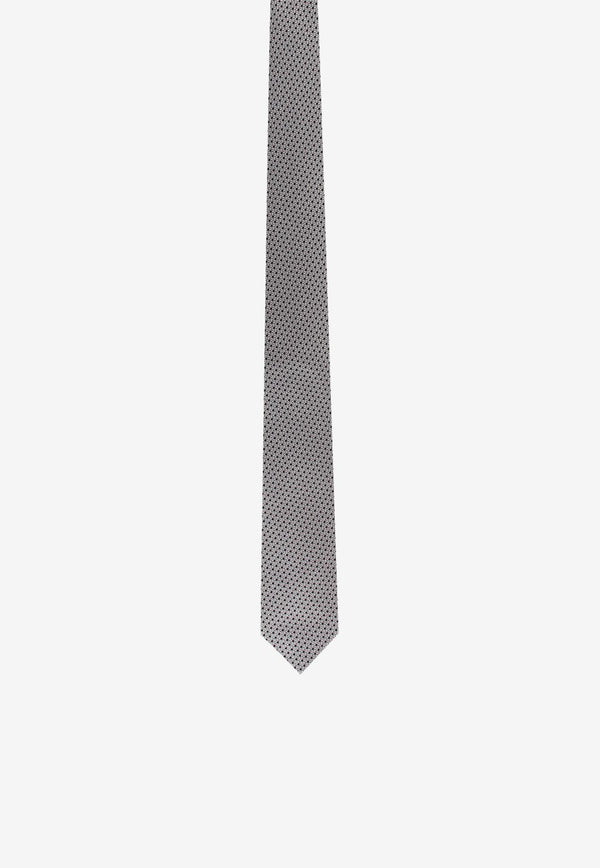 Nicky Milano Patterned Silk Tie Gray FRACL_2