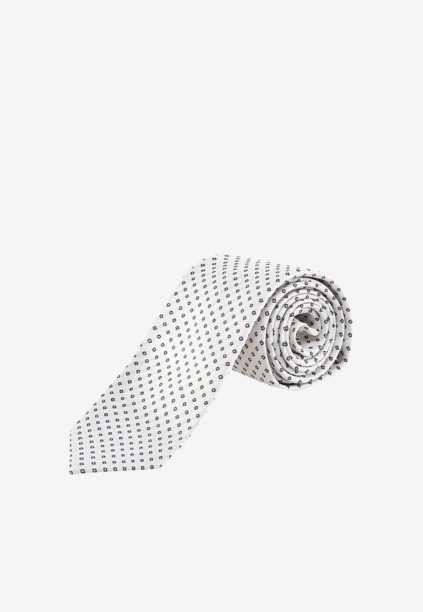 Nicky Milano Pointed Silk Tie White VETOO_2