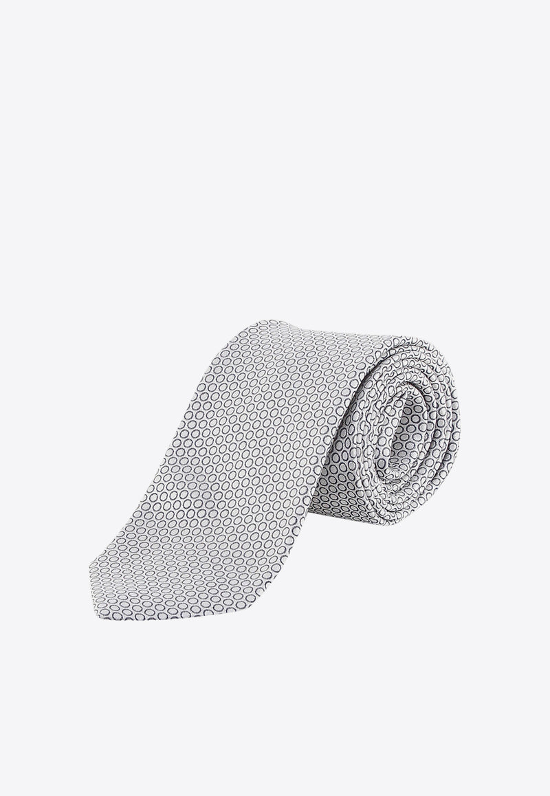 Nicky Milano Patterned Silk Tie Gray VETOO_4