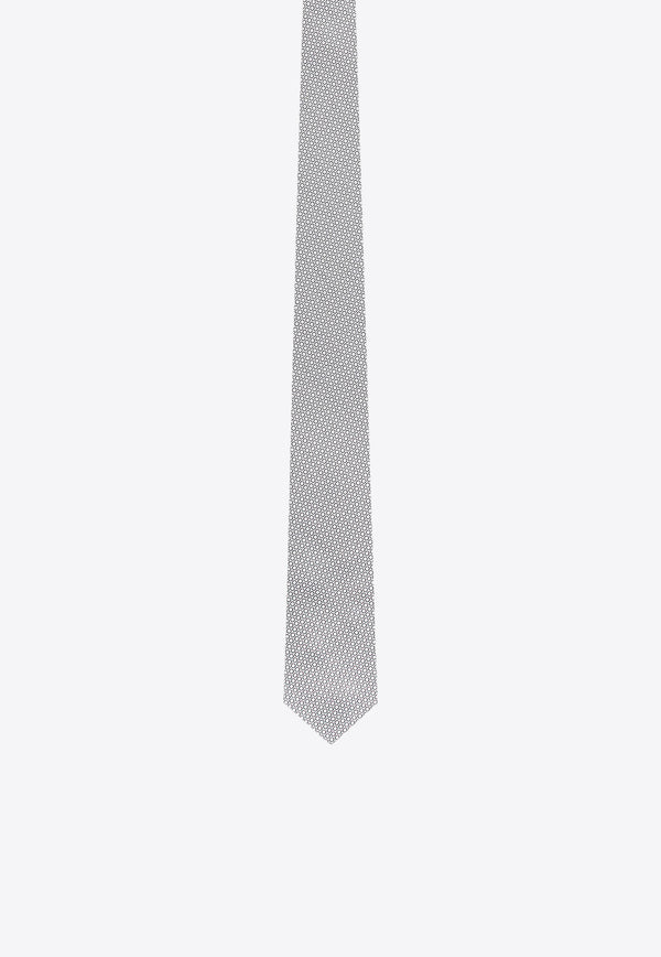 Nicky Milano Patterned Silk Tie Gray VETOO_4