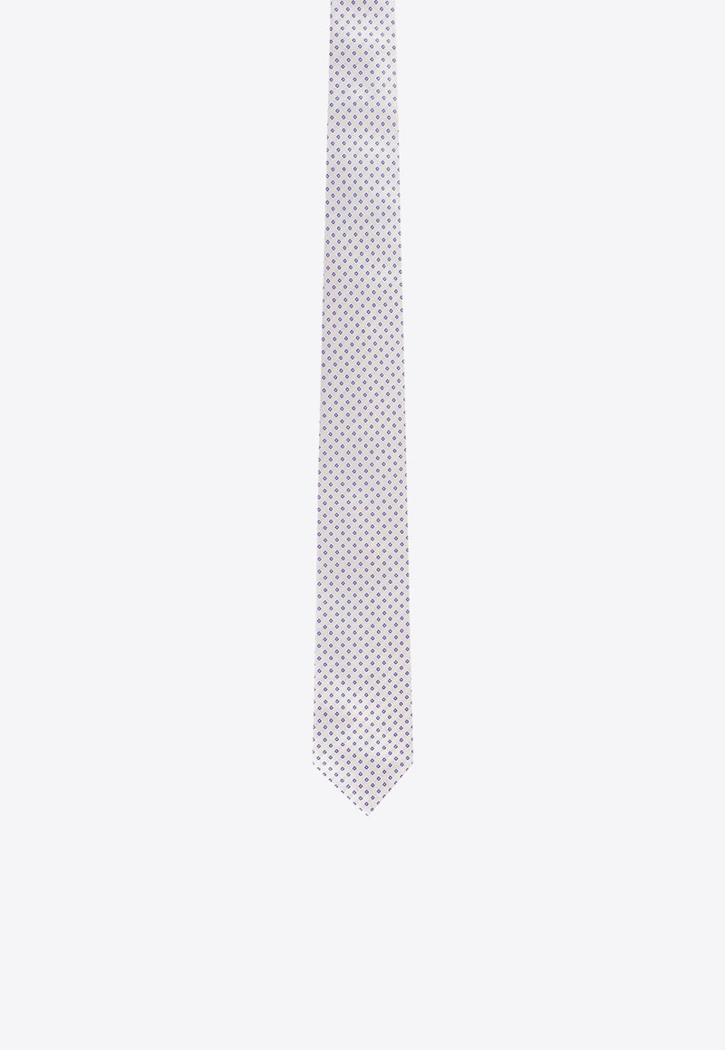 Nicky Milano Patterned Silk Tie White VETOT_2