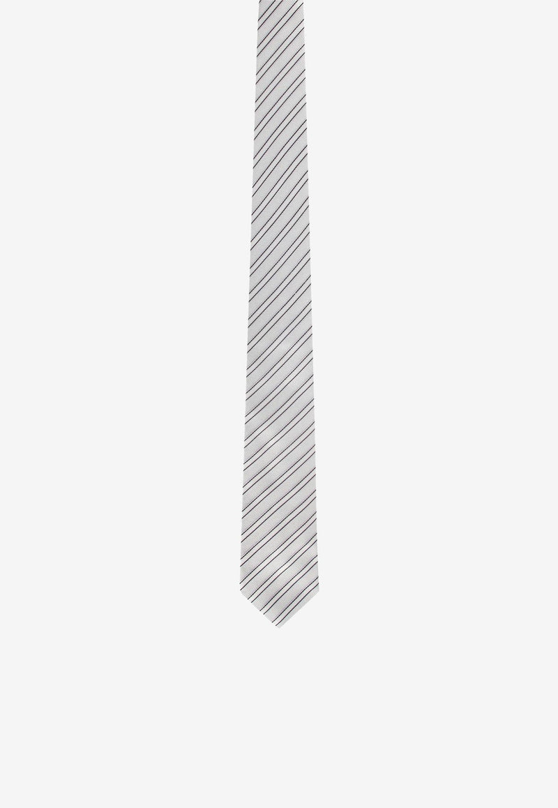 Nicky Milano Striped Silk Tie Gray FRACB_8