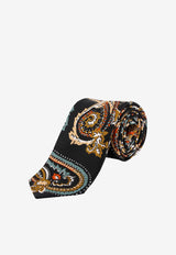 Nicky Milano Paisley Print Wool-Blend Tie Black AGROC_2