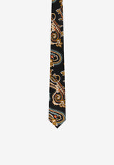 Nicky Milano Paisley Print Wool-Blend Tie Black AGROC_2