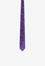 Nicky Milano Floral Print Wool-Blend Tie Purple AGROD_4