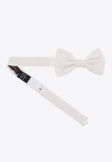 Nicky Milano Silk Bow Tie White FRACEGALLE_2