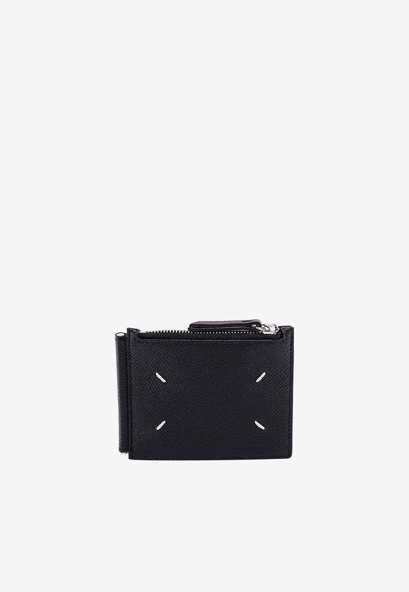 MM6 Maison Margiela Signature Stitch Leather Wallet Black SA1UI0018P4745_T8013