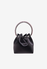 Jimmy Choo Bon Bon Satin Bucket Bag Black BONBONVKM_BLACK