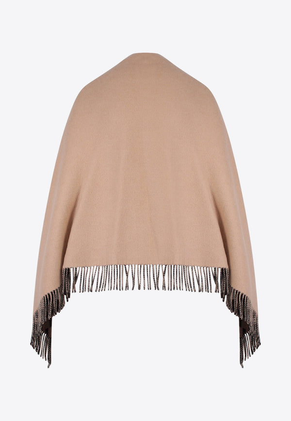 Fendi Reversible Wool-Blend Poncho Beige FXX715AEOW_F0DKM