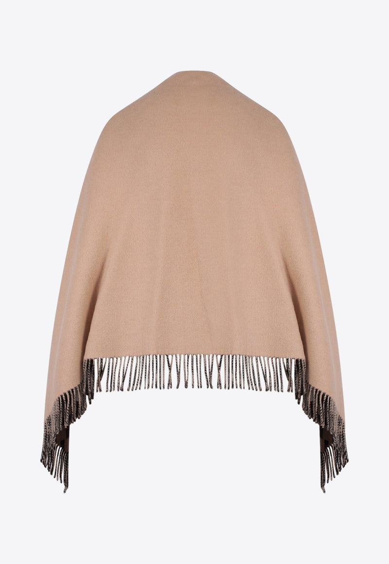 Fendi Reversible Wool-Blend Poncho Beige FXX715AEOW_F0DKM