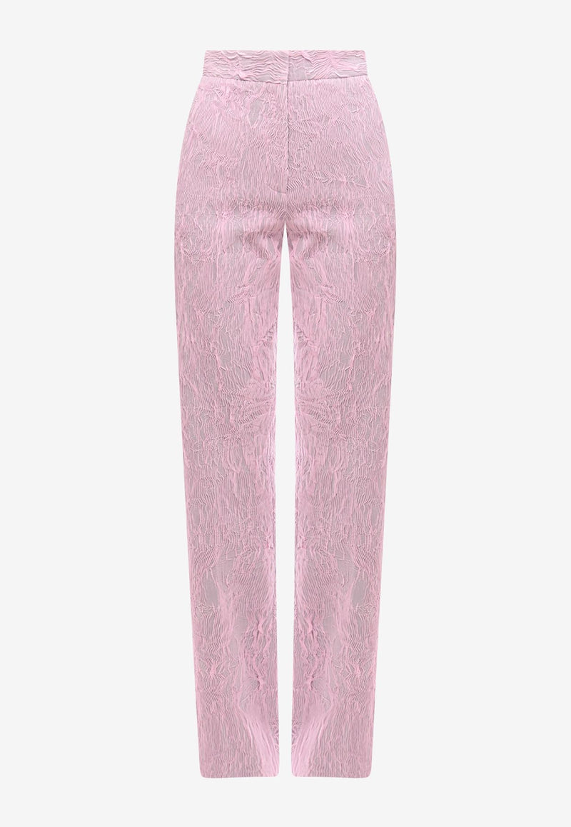 K Krizia Tailored Jacquard Pants Pink 22AK1P002262_PINK