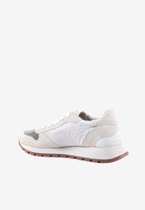 Brunello Cucinelli Monili Nylon and Suede Sneakers White MZSFG1960_C6280