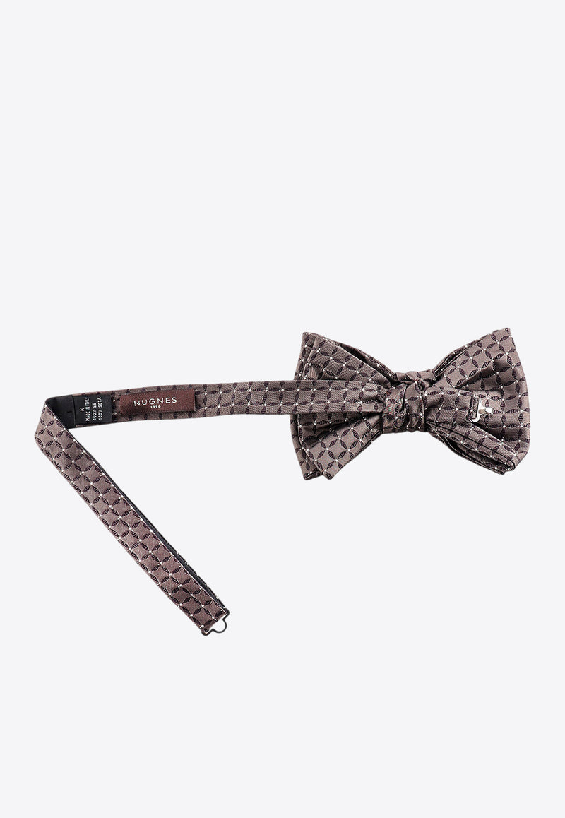 Nicky Milano Silk Patterned Bow Tie Brown BAFFOAGALLE_10