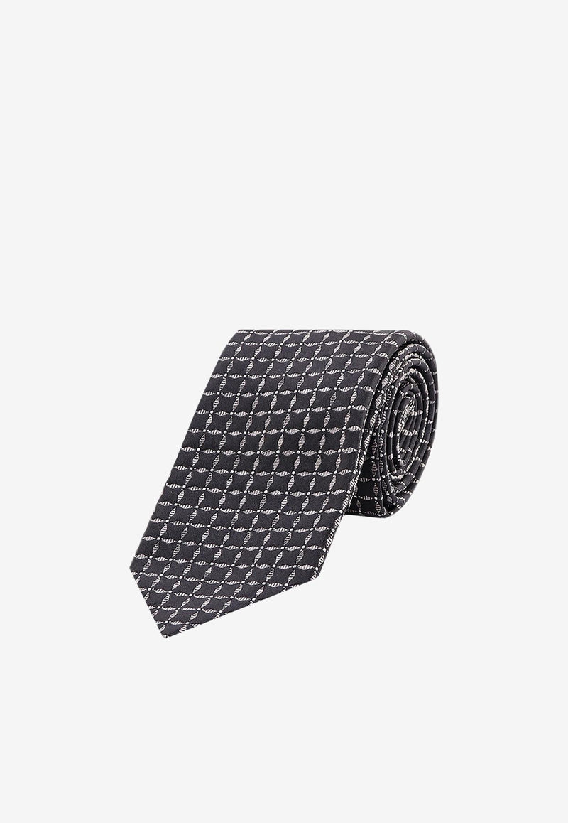 Nicky Milano Patterned Silk Tie Black BAFFOA_9