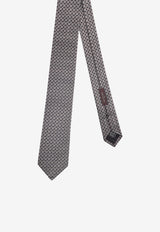 Nicky Milano Patterned Silk Tie Gray BAFFOA_11