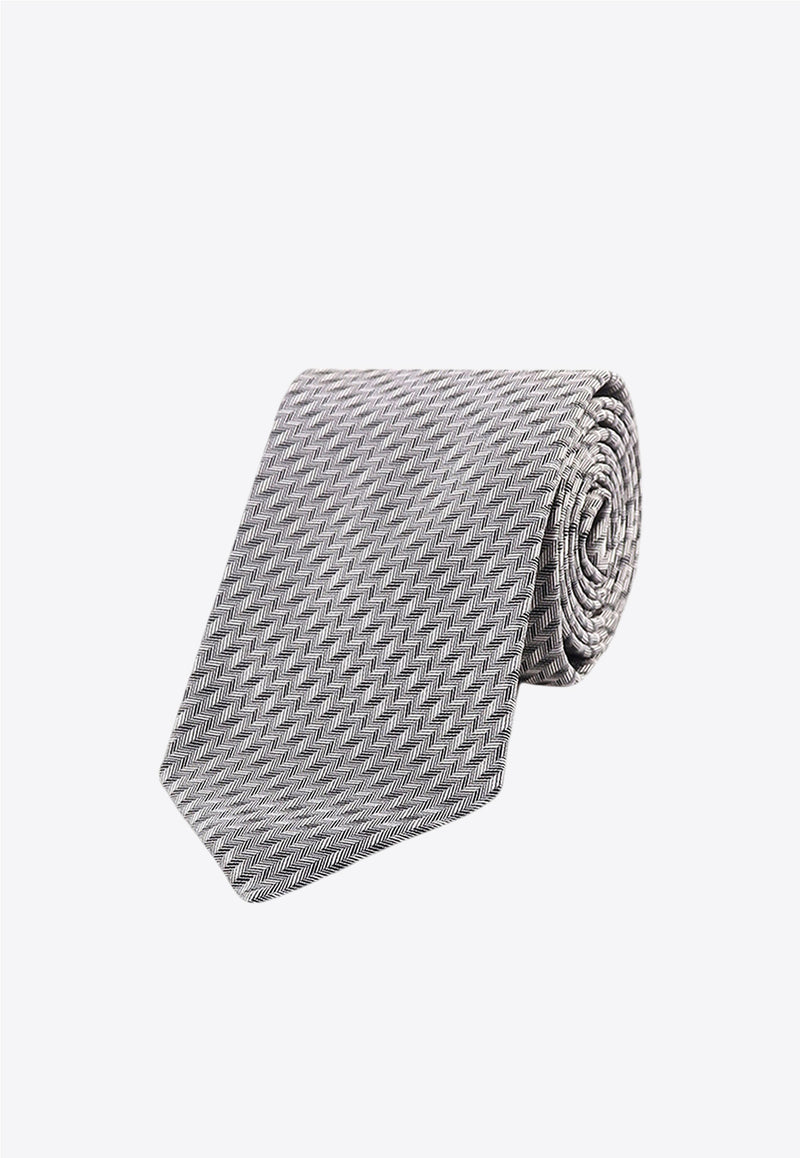 Nicky Milano Patterned Silk Tie Gray FRACL_5