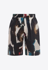 Alexander McQueen All-Over Graffiti Acquerello Print Bermuda Shorts Multicolor 726838QUO76_8500