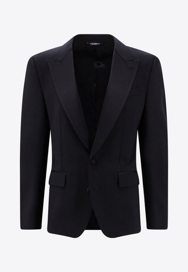 Dolce 
Gabbana Single-Breasted Stretch Wool Blazer G2PQ4TGG150_N0000