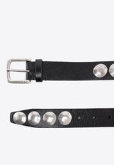 Golden Goose DB Studded Leather Buckle Belt Black GMA00161A000137_90100