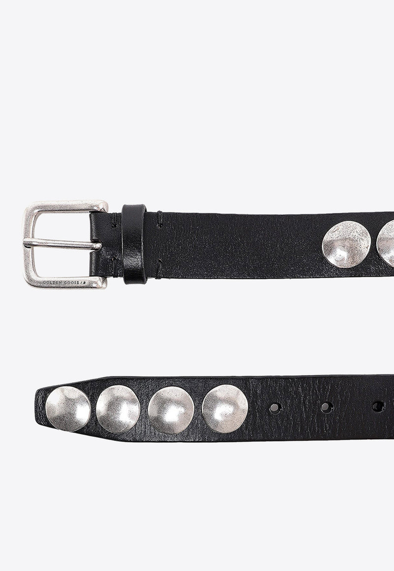 Golden Goose DB Studded Leather Buckle Belt Black GMA00161A000137_90100