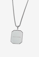 Alexander McQueen Logo Pendant Box Chain Necklace

 Silver 730102J160Y_0446