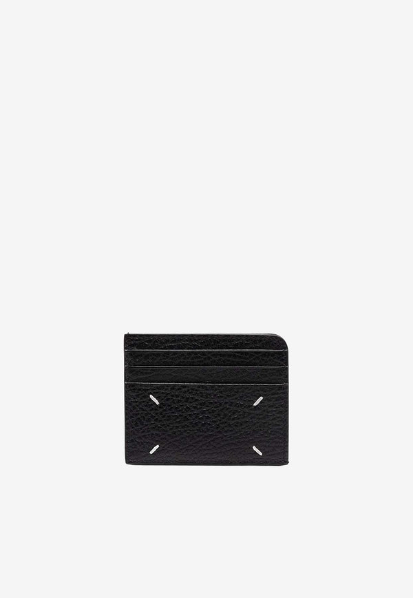 MM6 Maison Margiela Signature Stitch Leather Cardholder Black SA3VX0007P4455_T8013