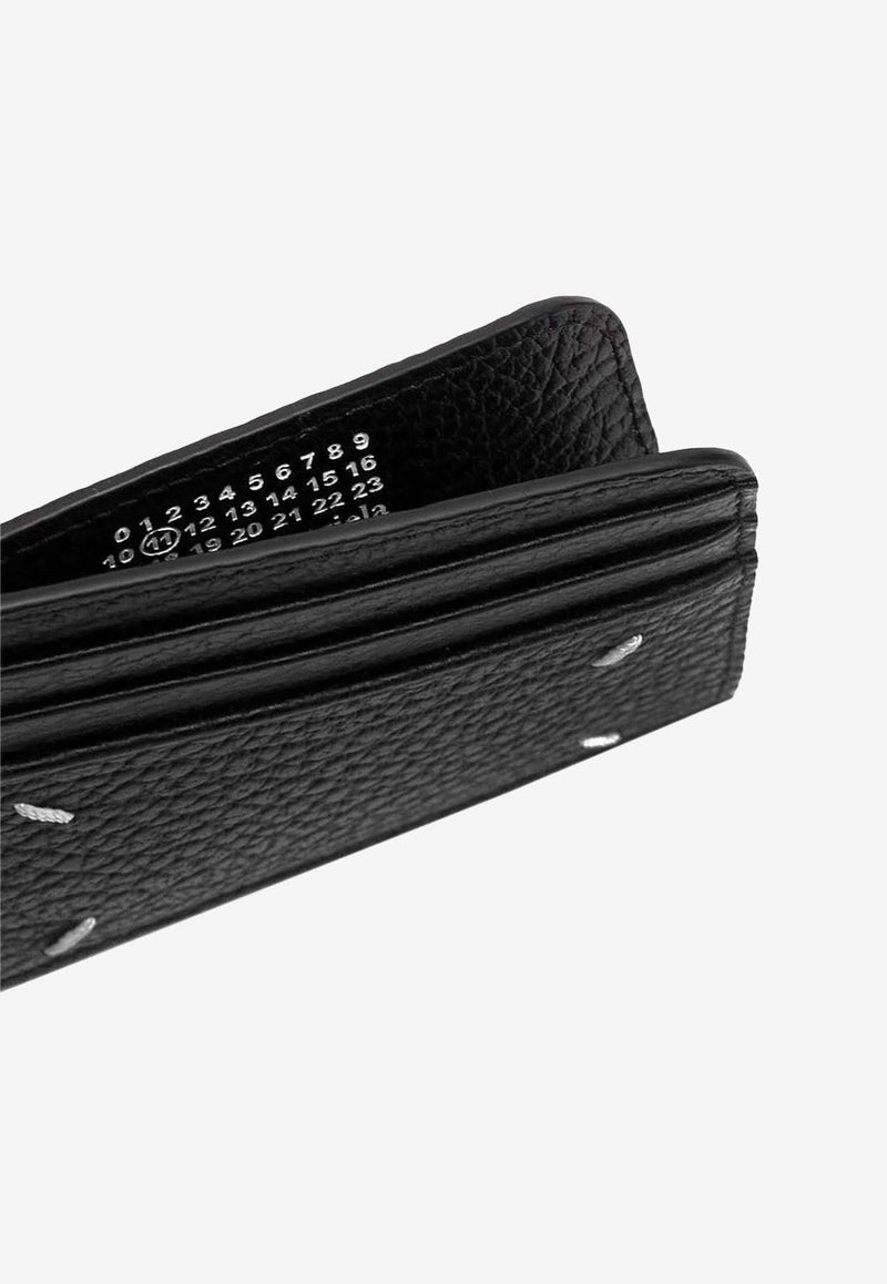 MM6 Maison Margiela Signature Stitch Leather Cardholder Black SA3VX0007P4455_T8013