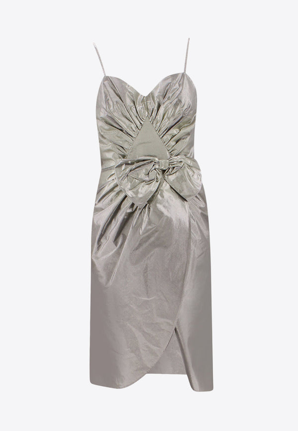 Maison Margiela Bow Applique Laminated Dress Silver S51DD0003S76692_905