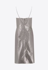 Maison Margiela Bow Applique Laminated Dress Silver S51DD0003S76692_905