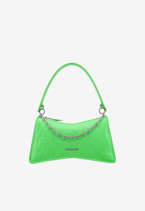 Karl Lagerfeld Embossed Logo Shoulder Bag Green 231W3020_637