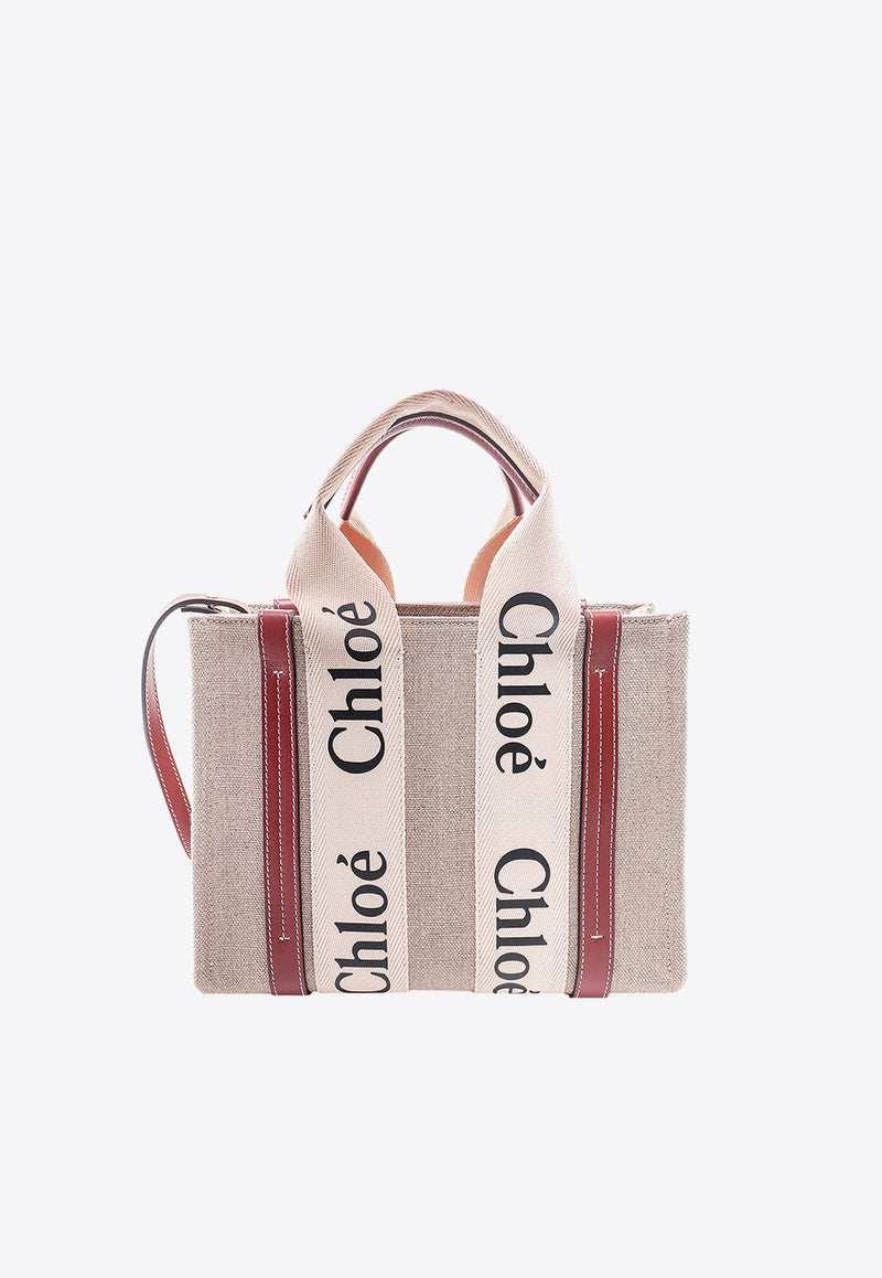 Chloé Small Woody Logo-Strap Tote Bag Beige C22AS397I26_90U