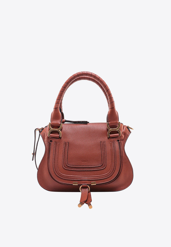 Chloé Small Marcie Leather Top Handle Bag Brown C22AS628I31_25M