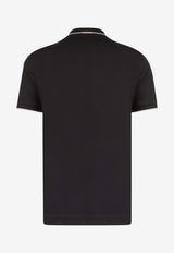 ZEGNA Embroidered Logo Polo T-shirt Black E7358A5B746_B09