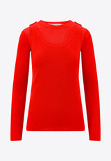 Marni Long-Sleeved Ribbed Top Red GCMD0456A0UFV216_00R60