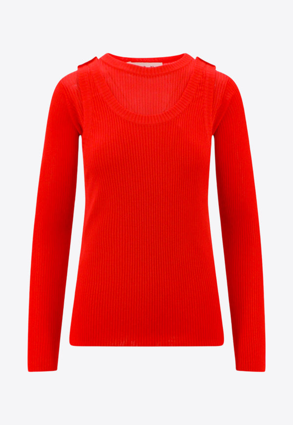 Marni Long-Sleeved Ribbed Top Red GCMD0456A0UFV216_00R60